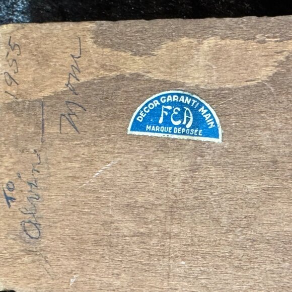 Vintage 1955 FEA Handcrafted Wooden Trinket Box With Painted Roman Colosseum - Picture 6 of 10